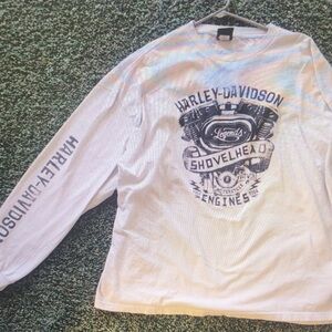 Harley-Davidson White Shovelhead Graphic Long-Sleeve Shirt